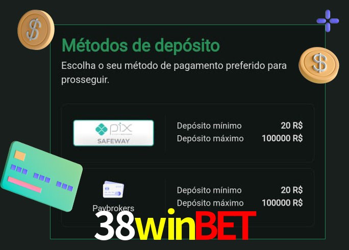 O cassino 38winbet oferece uma grande variedade de métodos de pagamento